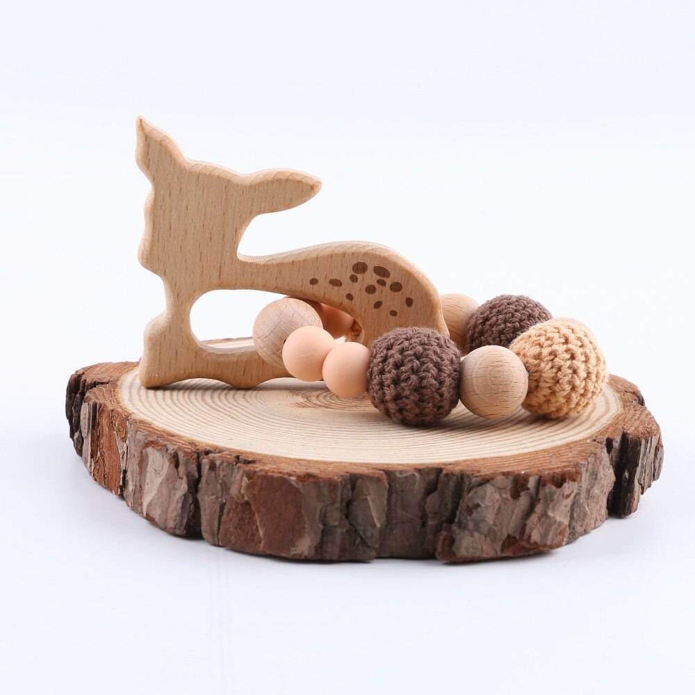 Babies' Wooden Bracelet Teether Toy
