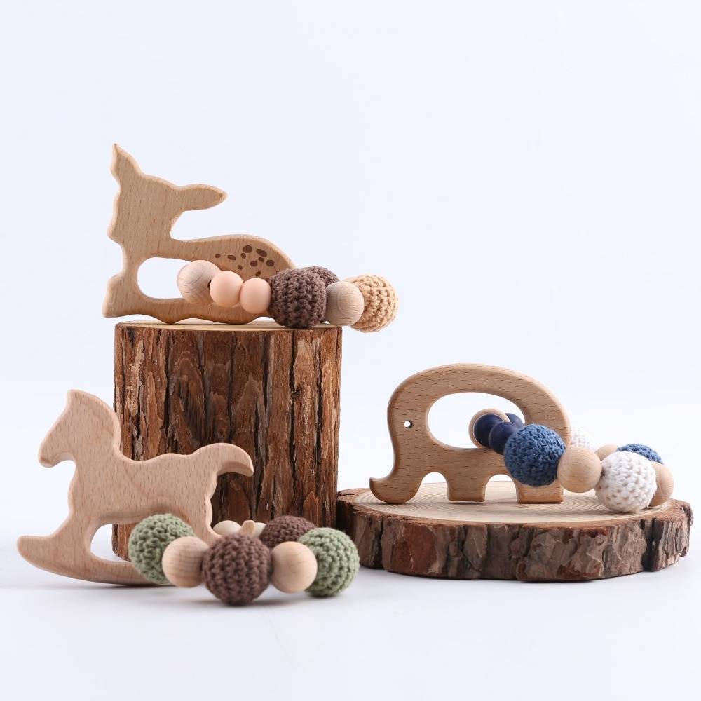 Babies' Wooden Bracelet Teether Toy