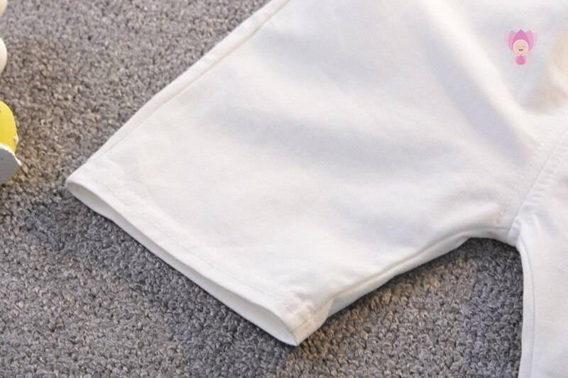 Baby Boy's Summer Black Top with White Shorts Set