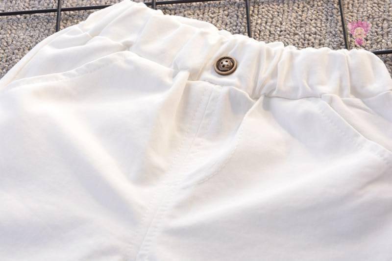 Baby Boy's Summer Black Top with White Shorts Set