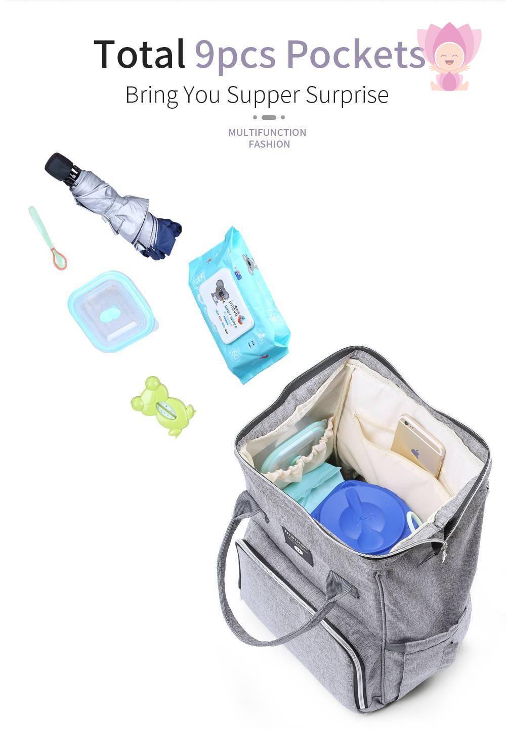 Multifuction Large Capacity Maternity Diaper Bag