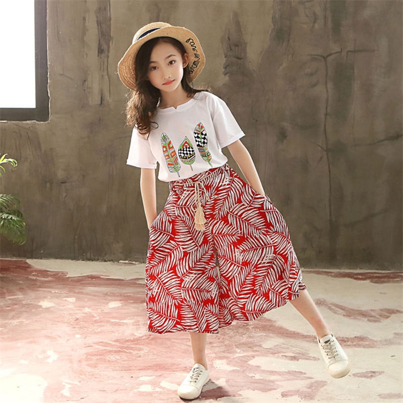 Girls Summer Printed Wet with Skirt
