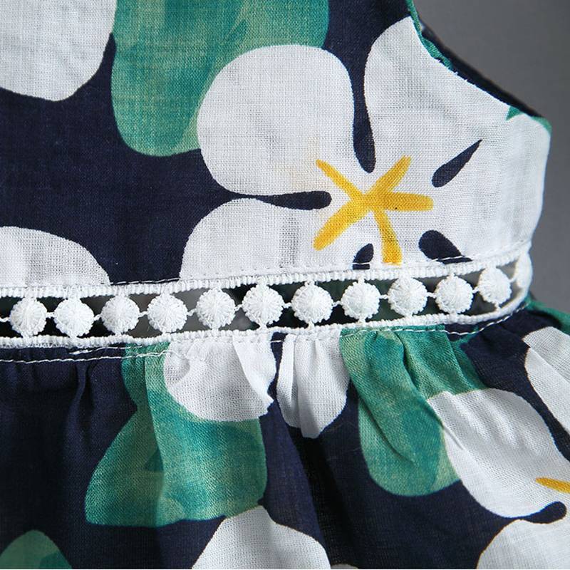 Girl's Floral Chiffon Top with Embroidered Bottoms Set