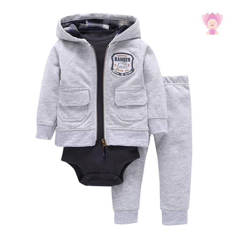 Babies Hooded Long Sleeved Set 3 Pcs