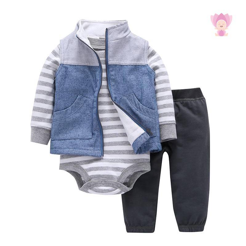Babies Hooded Long Sleeved Set 3 Pcs