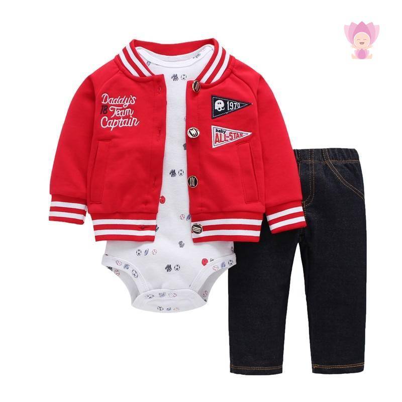 Babies Hooded Long Sleeved Set 3 Pcs