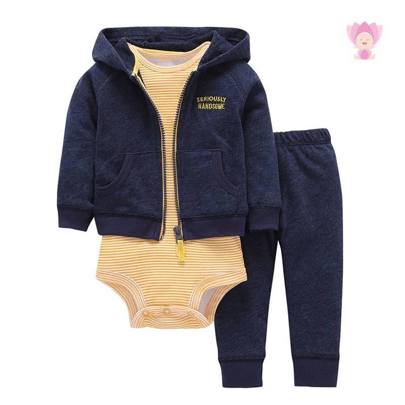 Babies Hooded Long Sleeved Set 3 Pcs