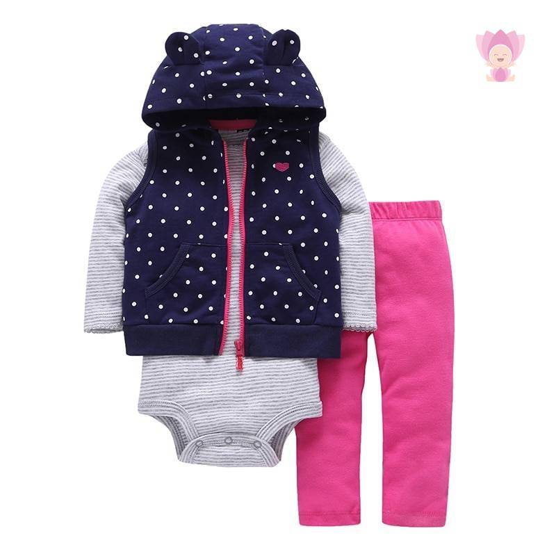 Babies Hooded Long Sleeved Set 3 Pcs