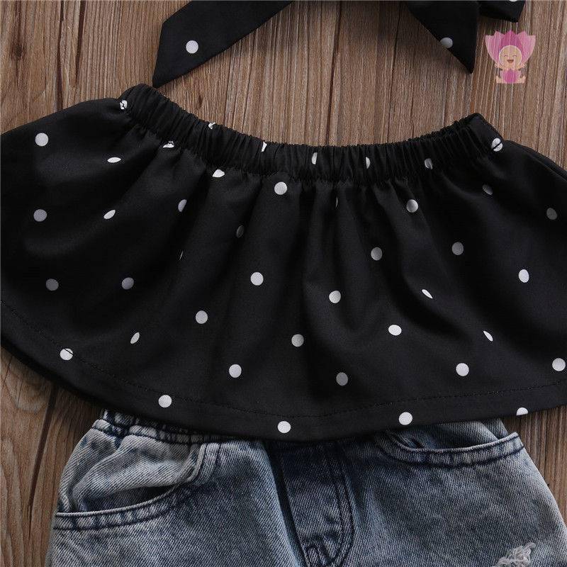 Baby Girl's Casual Dotted Clothing Set