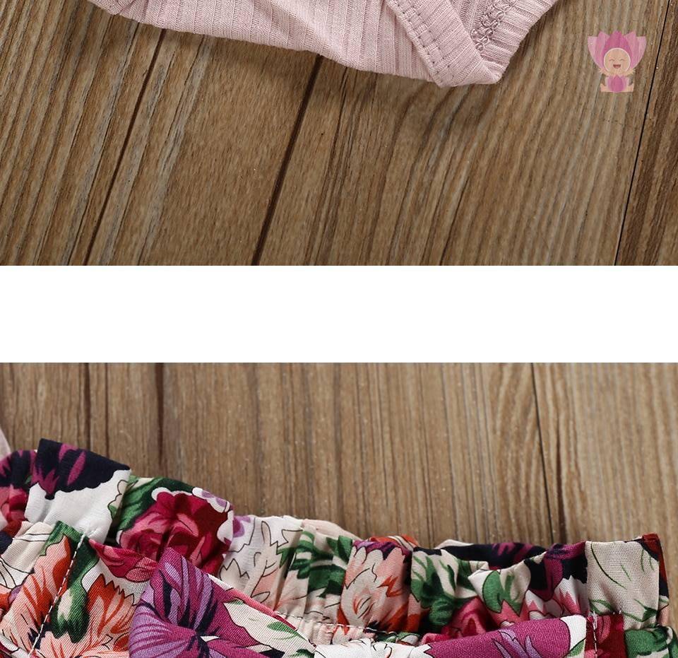 Baby Girl's Romper Shorts Hairband Summer Set