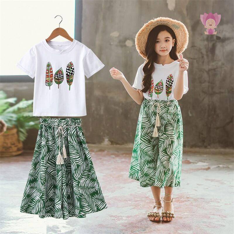 Girls Summer Printed Wet with Skirt