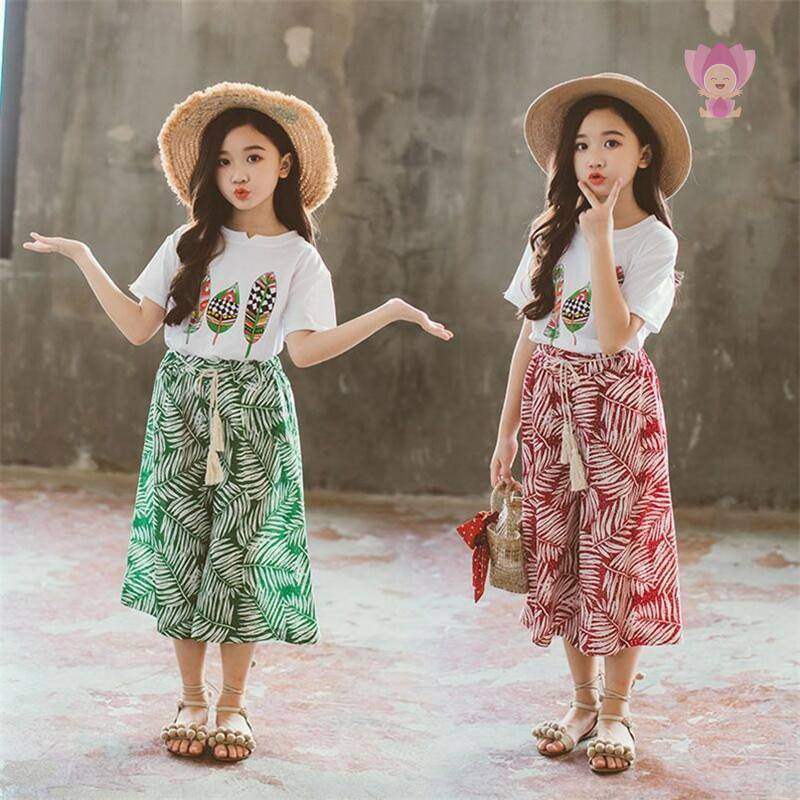 Girls Summer Printed Wet with Skirt