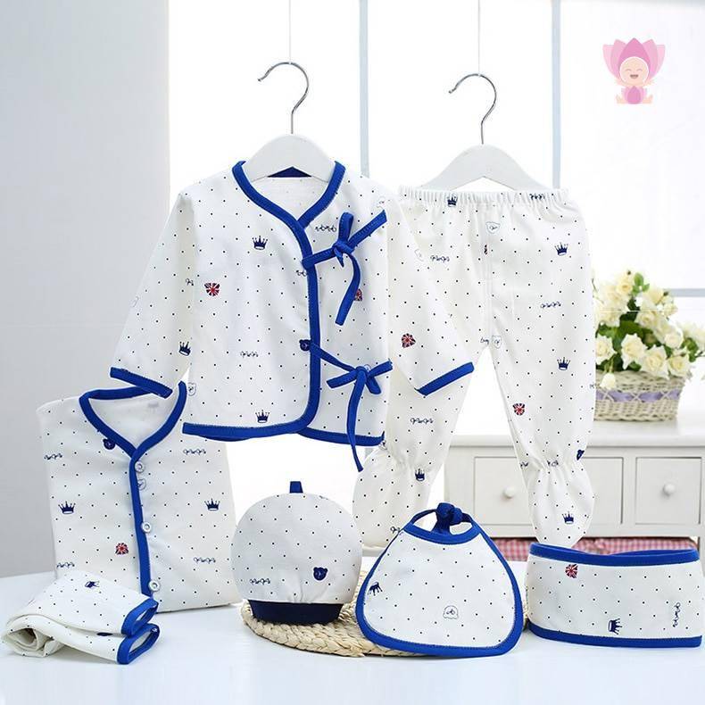 Newborn Baby's Cotton Clothing 7 Pcs Set
