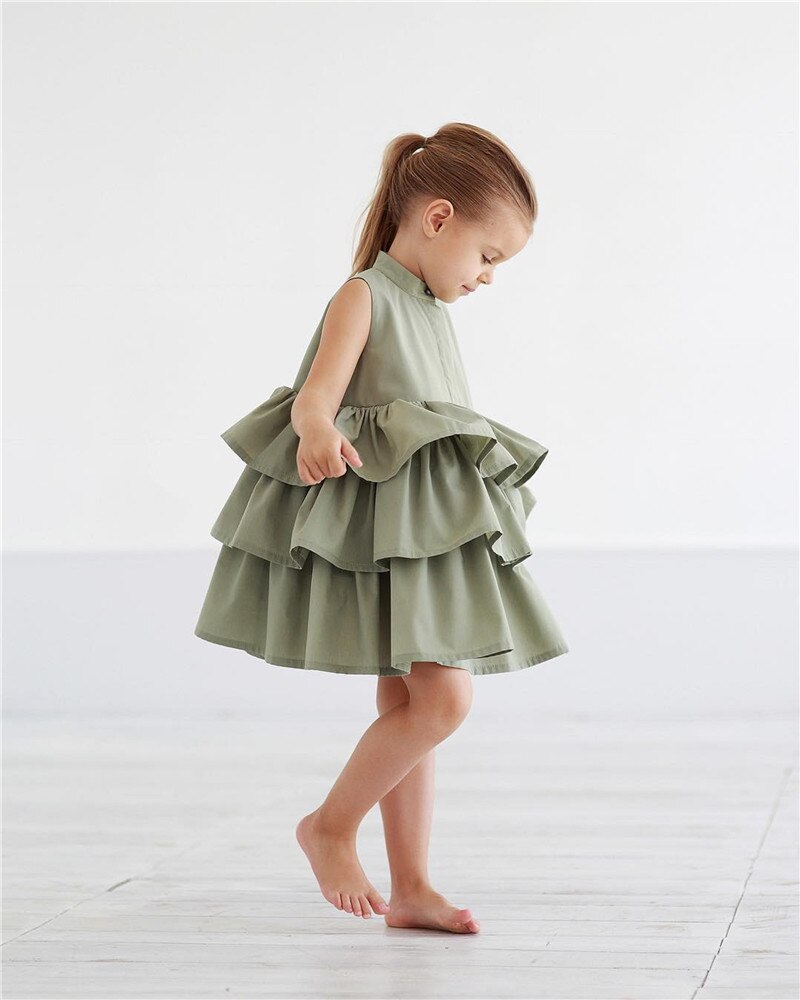 Girls Summer Ruffled Dress