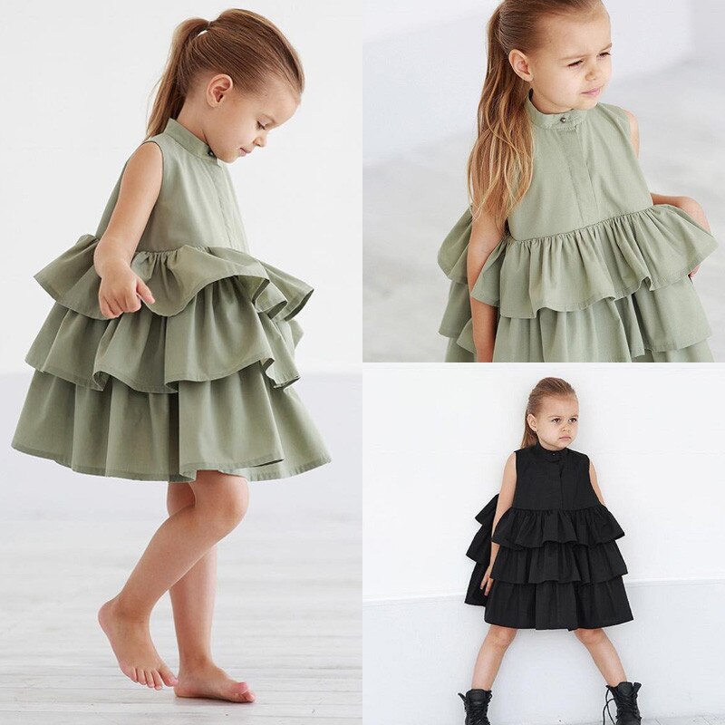 Girls Summer Ruffled Dress