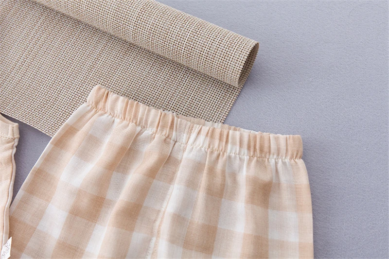 Organic Cotton Baby's Plaid Top and Pants Set