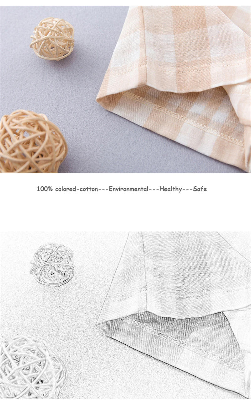 Organic Cotton Baby's Plaid Top and Pants Set